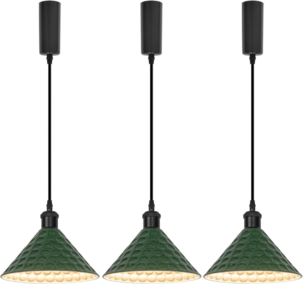Kiven H-Type Track Lighting, 3-Light Modern Halo Track Pendant Light with Built-in Cable Wrapper, H Track Light Pedant Adjustable Length for Kitchen Shop, Black Finish, Gold Inner