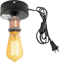 Load image into Gallery viewer, Motion Activated Ceiling Light Plug-in Industrial Lights Adjusted Delay Time for Bathroom Hallway