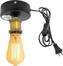 Load image into Gallery viewer, Motion Activated Ceiling Light Plug-in Industrial Lights Adjusted Delay Time for Bathroom Hallway
