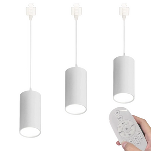 Remote Control 7W LED Track Linear Look White Pendant Lights H-Type Track Light with Focused Adjustable Industrial COB LED Dimmable for Dining Rooms 3 Lights Customizable GDTB2601-W-30cm