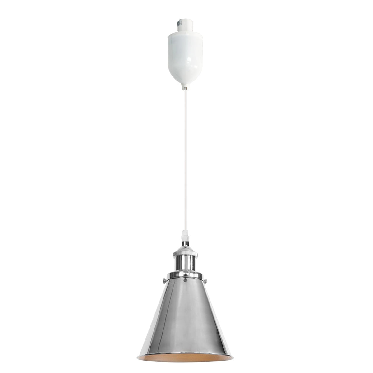 Kiven H-Type Track Lighting, Modern Halo Track Pendant Light with Built-in Cable Wrapper Metal Lampshade, Dimmable H Track Light Pedant Adjustable Length for Bedroom Kitchen Shop, Silver Finish