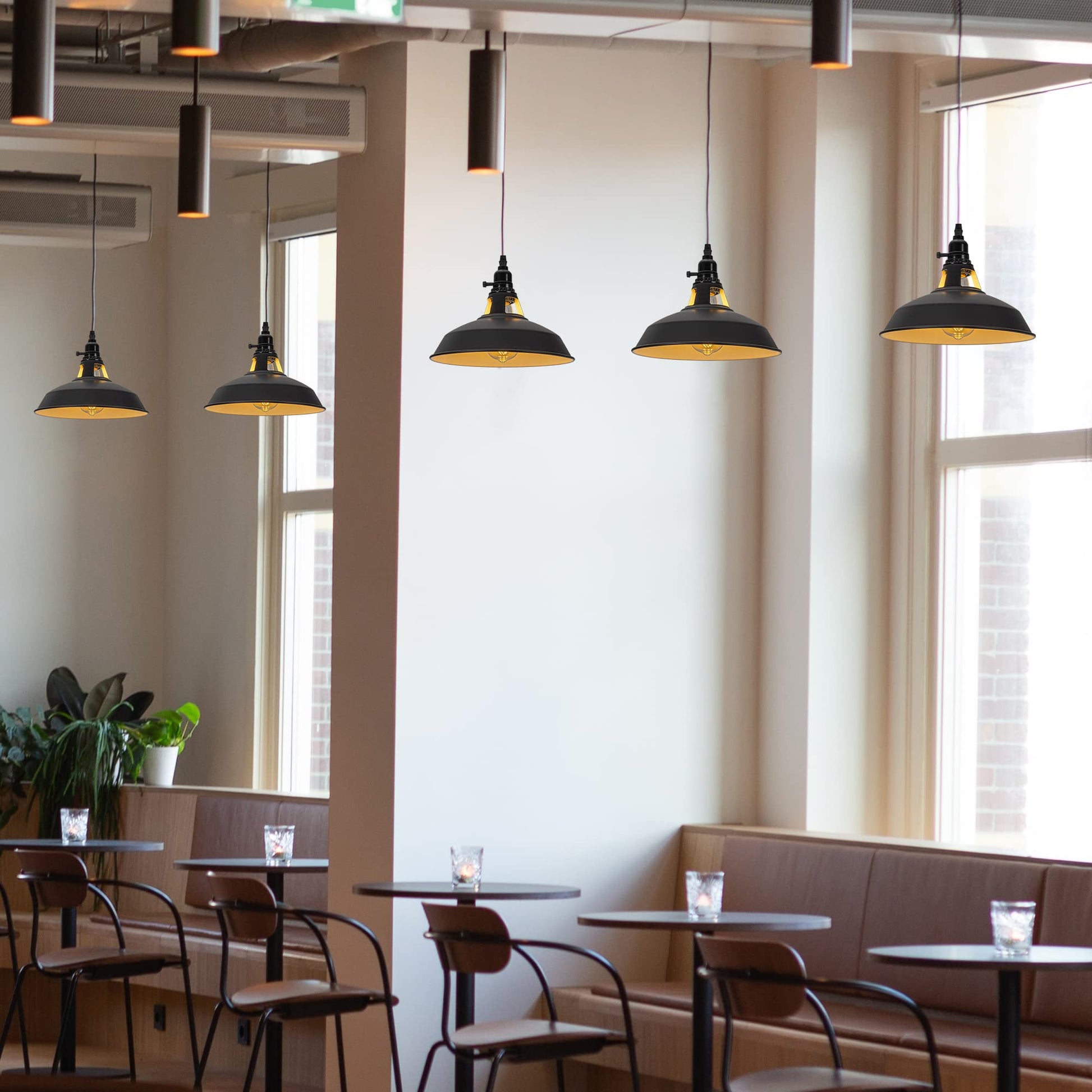 3-Pack H-Type Track Pendant Lights, Retractable Adjustable Height Industrial Pendant Light with Shade for Kitchen Island Dining Room