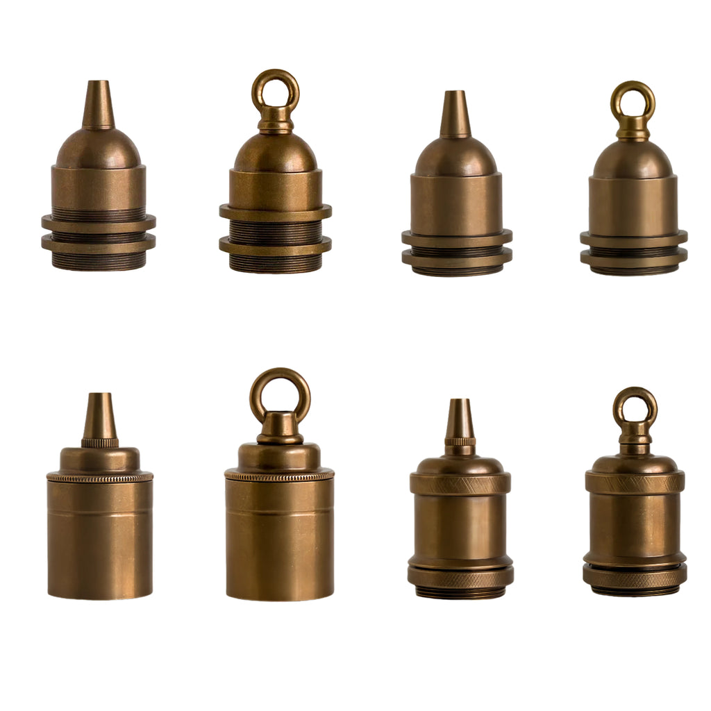 E26 Brass Light Socket Vintage Industrial Lamp Holder for DIY Lighting Projects Standard screw-in socket 2 Pack