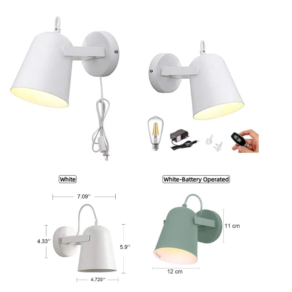 Kiven Plug-in Wall Sconce Lamps Lighting Fixture with in-line Cord Toggle Switch,Green Macaron Wall lamp with Frosted Paint Body Bedside lamp Bathroom Vanity Lights