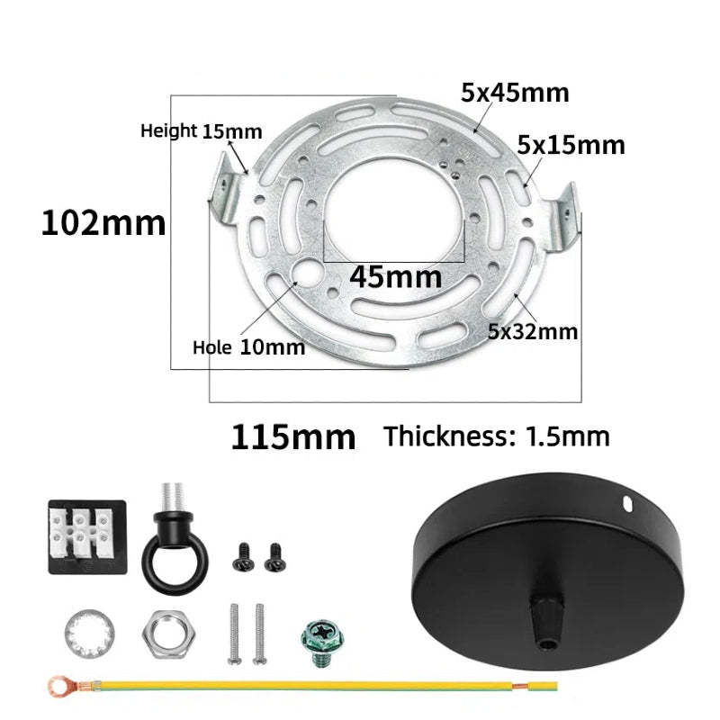 Kiven Cross - Border Lighting US - Standard Ceiling Circular Hanging Plate Combination, Amazon Lighting Octagonal Plate Installation Back Strip Bracket Set