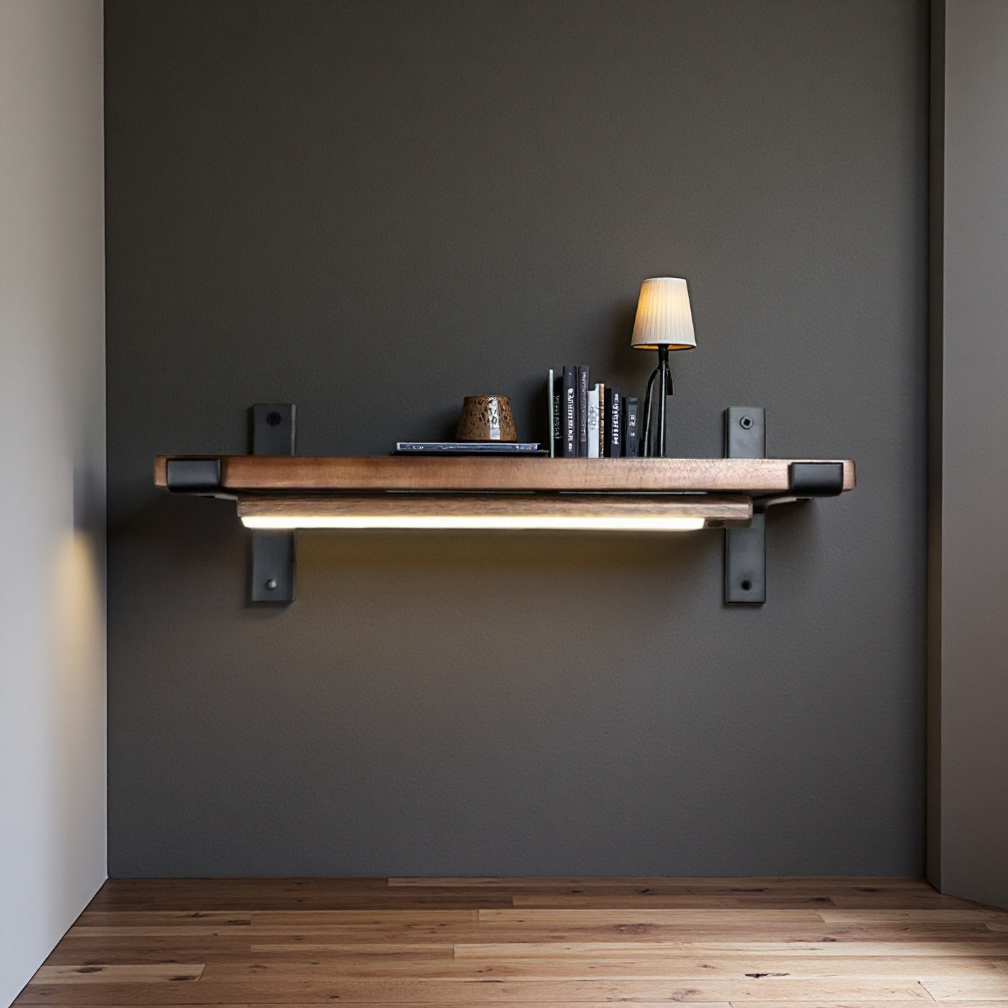 Touchless sensor light with shelf, bedside stand, and bathroom storage. No switch, gesture control