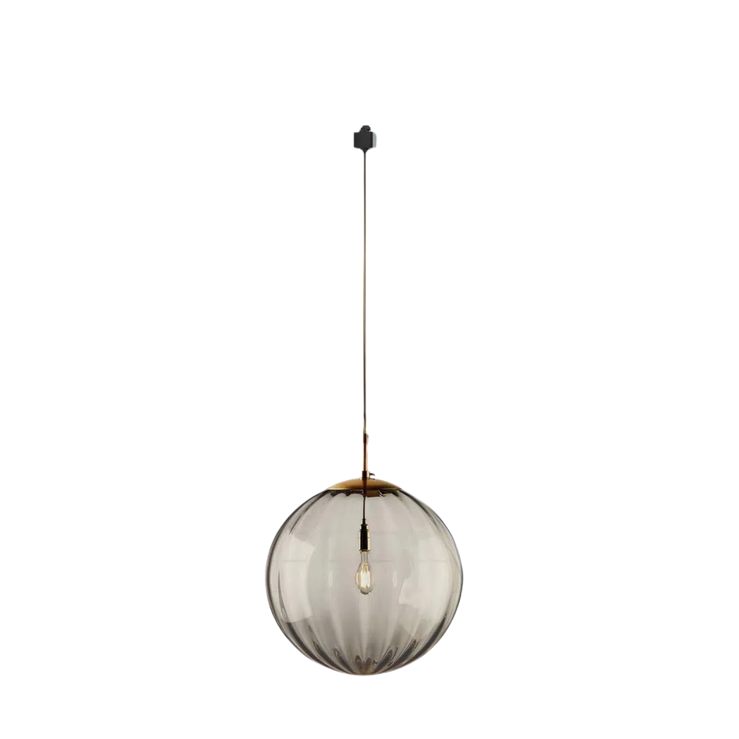 Kiven H-Type Track Light with 3.2ft Black Cord Nordic Creative Style Grey Glass Lampshade E26 Lamp Socket Track Pendant Light for Bedroom Living Room Loft Cafe Room (Bulb and Track Rail Not Included)