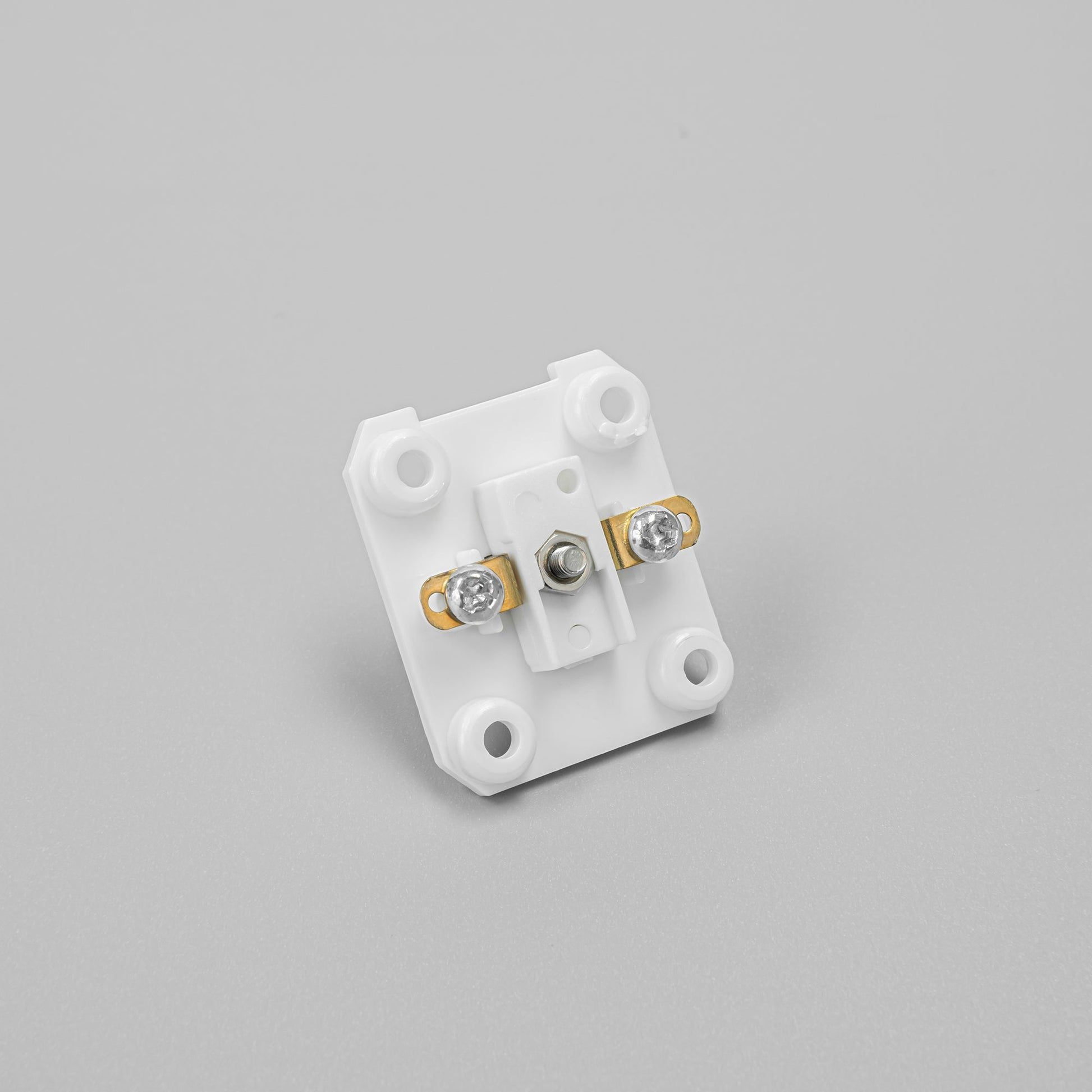 White Halo-Type track adapter for DIY stage lighting, PJ0217, 3-wire single circuit, Halo system compatible.