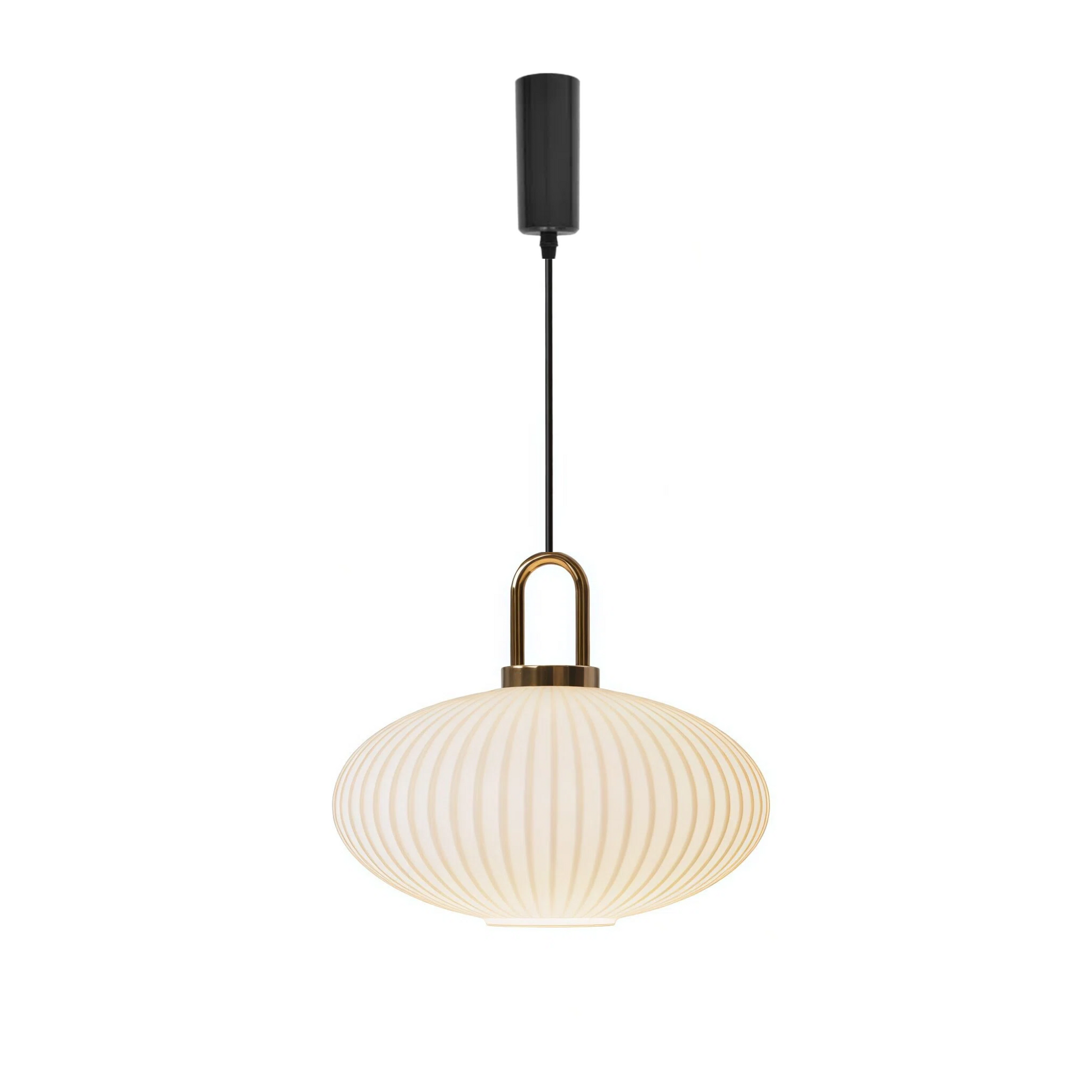 Kiven Vintage Industrial H Type Pendant Light with Clear Ribbed Glass Shade and U-Shape Handle, for Kitchen Island & Bar