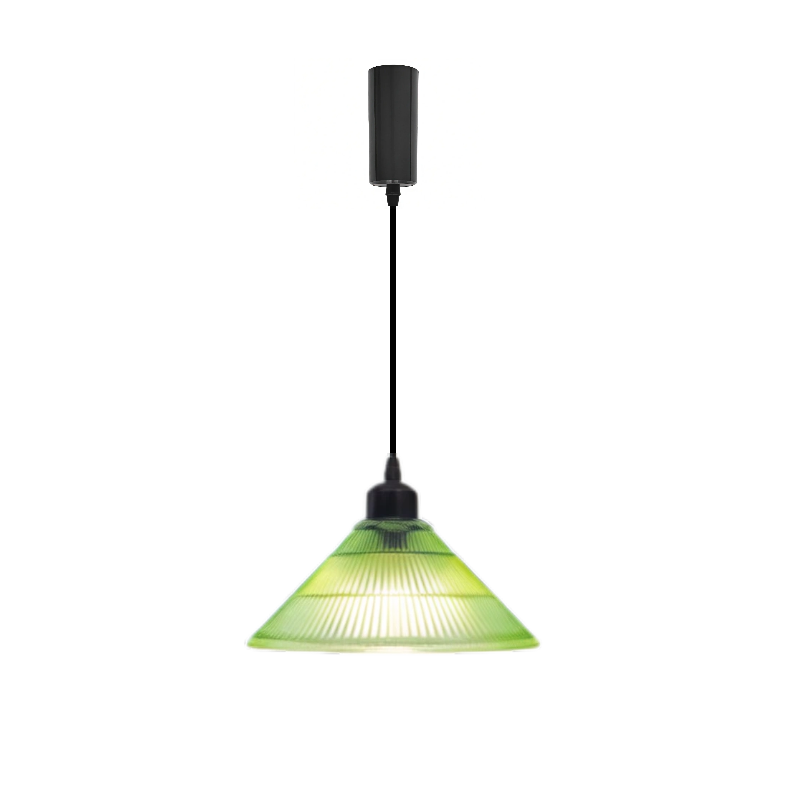 Kiven Retro H Track Pendant Light, Nordic Vintage American Farmhouse Industrial Green Glass Shade, for Cafe Bar Restaurant Hallway Lighting