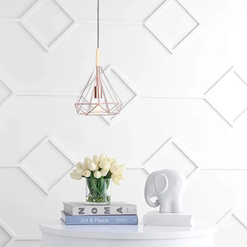 Kiven Dimmable Swag Rose Gold Pendant Light with Adjustable Height, 20ft Plug - In Cord, E26 Base, No Wiring Needed for Dining/Living Room