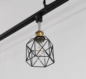 Hollow Cage Metal Shade Track Light Rotatable Tilt Adjustable Accent Lighting Vintage Design