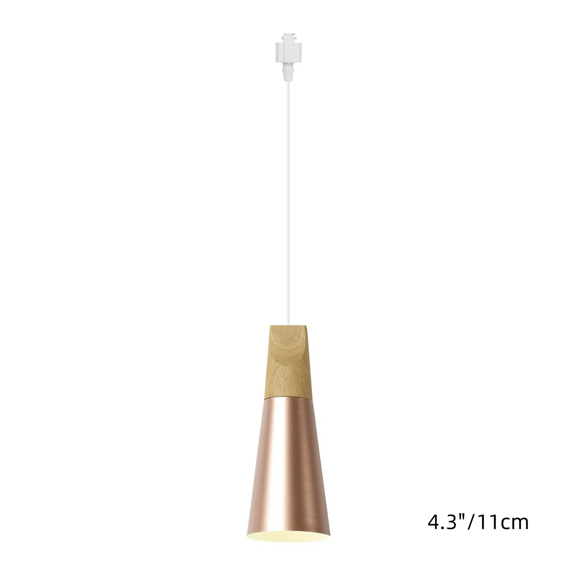 H-Type Track Pendant Lighting White Scandinavian Style Pendant Lights for Kitchen, Dining Room, Bedroom Modern Wood and Aluminum Light(Bulb & Track Rail NOT included)