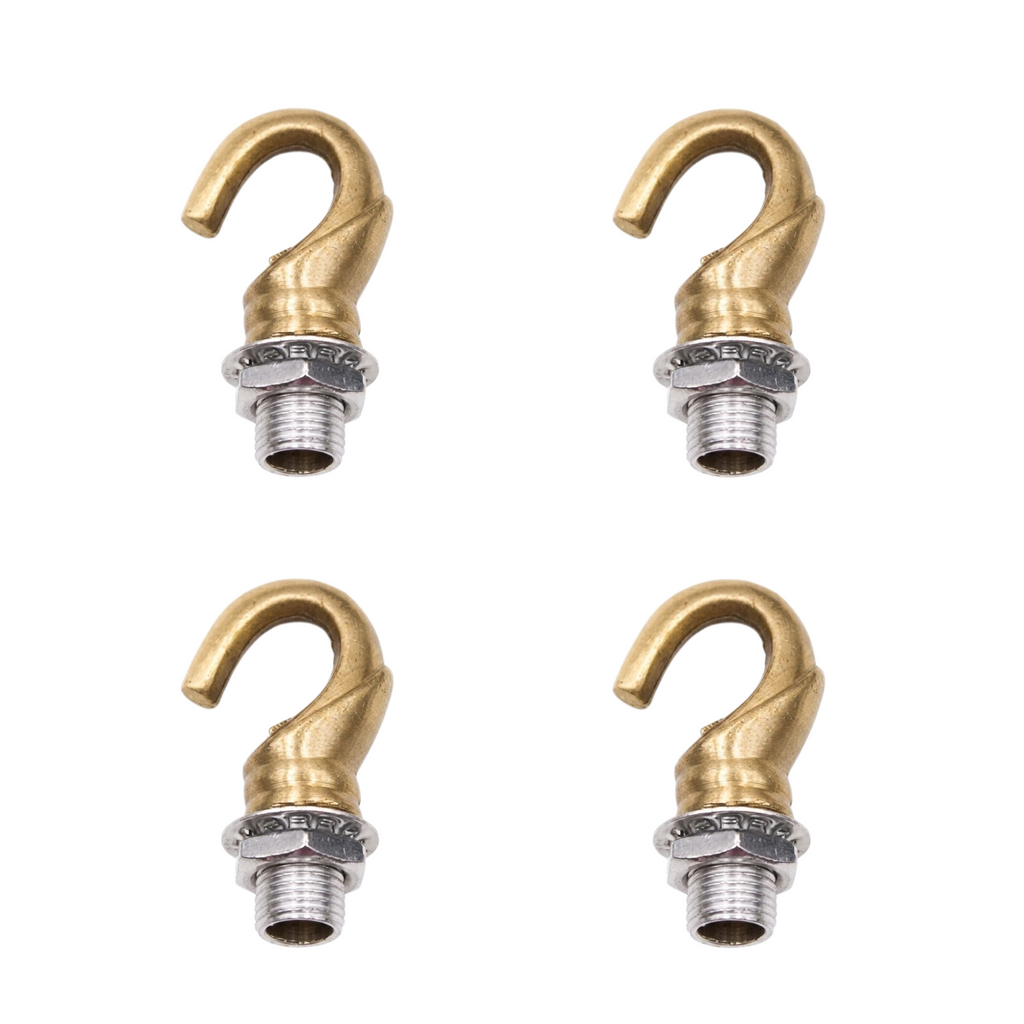 4-Pack Solid Copper Open & Closed Ring Hooks for Heavy-Duty Chandelier & Outdoor Lantern Assembly, Rust-Proof Ceiling Canopy Mount