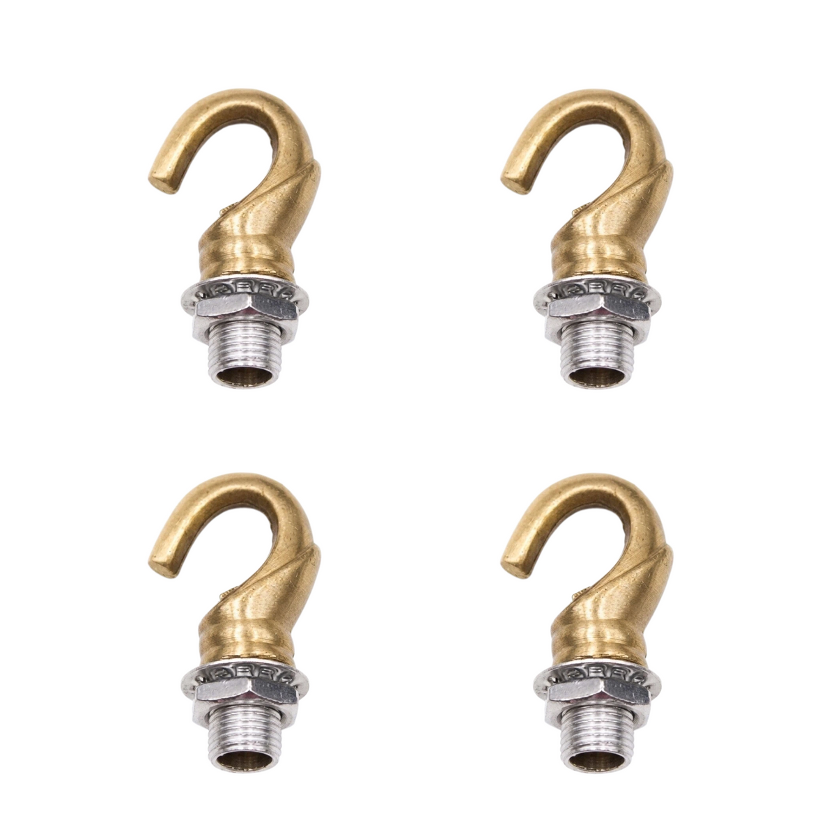 4-Pack Solid Copper Open & Closed Ring Hooks for Heavy-Duty Chandelier & Outdoor Lantern Assembly, Rust-Proof Ceiling Canopy Mount