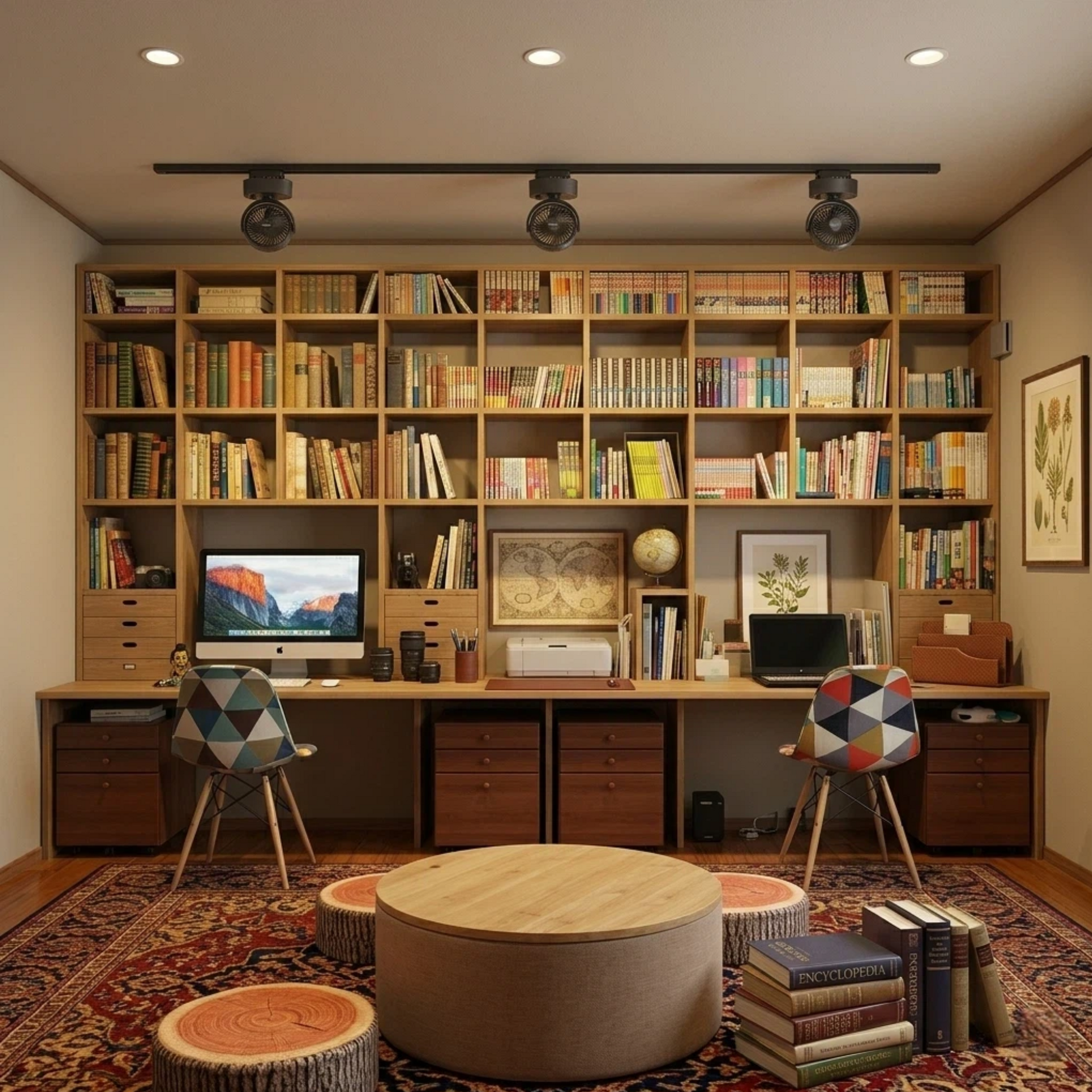 360° Adjustable H Track Rail Fan with Auto-Oscillation, Matte Black Mini Blower for Indoor Plants & Pets, Stepless Speed Control Air Circulator