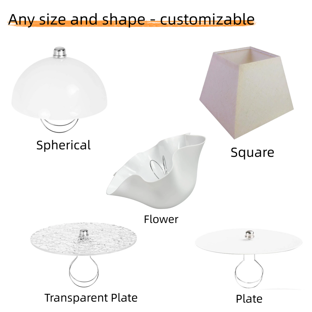 Kiven 8.6" Clip-On Small Acrylic Lamp Shade | Standard & Full Customization Available