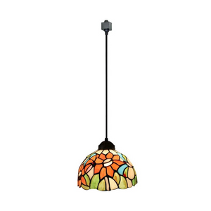 Kiven H-Type Track Lighting Pendants, Tiffany Style h Track Pendant Lights, 1-Light Decorative Track Lighting Fixture for Kitchen Island Hallway,Brown