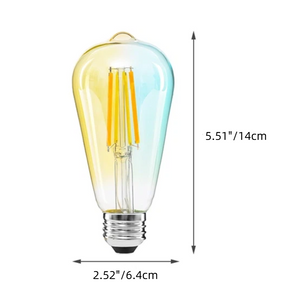 2-Pack Vintage E26 LED Filament Bulbs | Dimmable & Tunable with Remote, 60W Equivalent, 600 Lumens