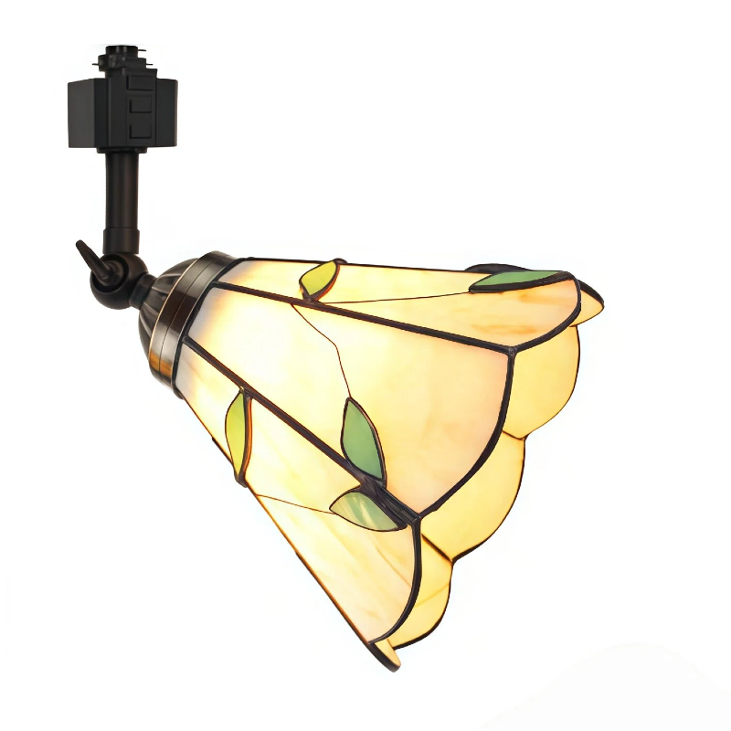 Kiven Dimmable H-Type Track Head Lighting Adjustable Angle Tiffany Ceiling Light Colorful Dragonfly Glass Shade Handmade Track Light Fixture for Gallery Mirror Front(No Track)
