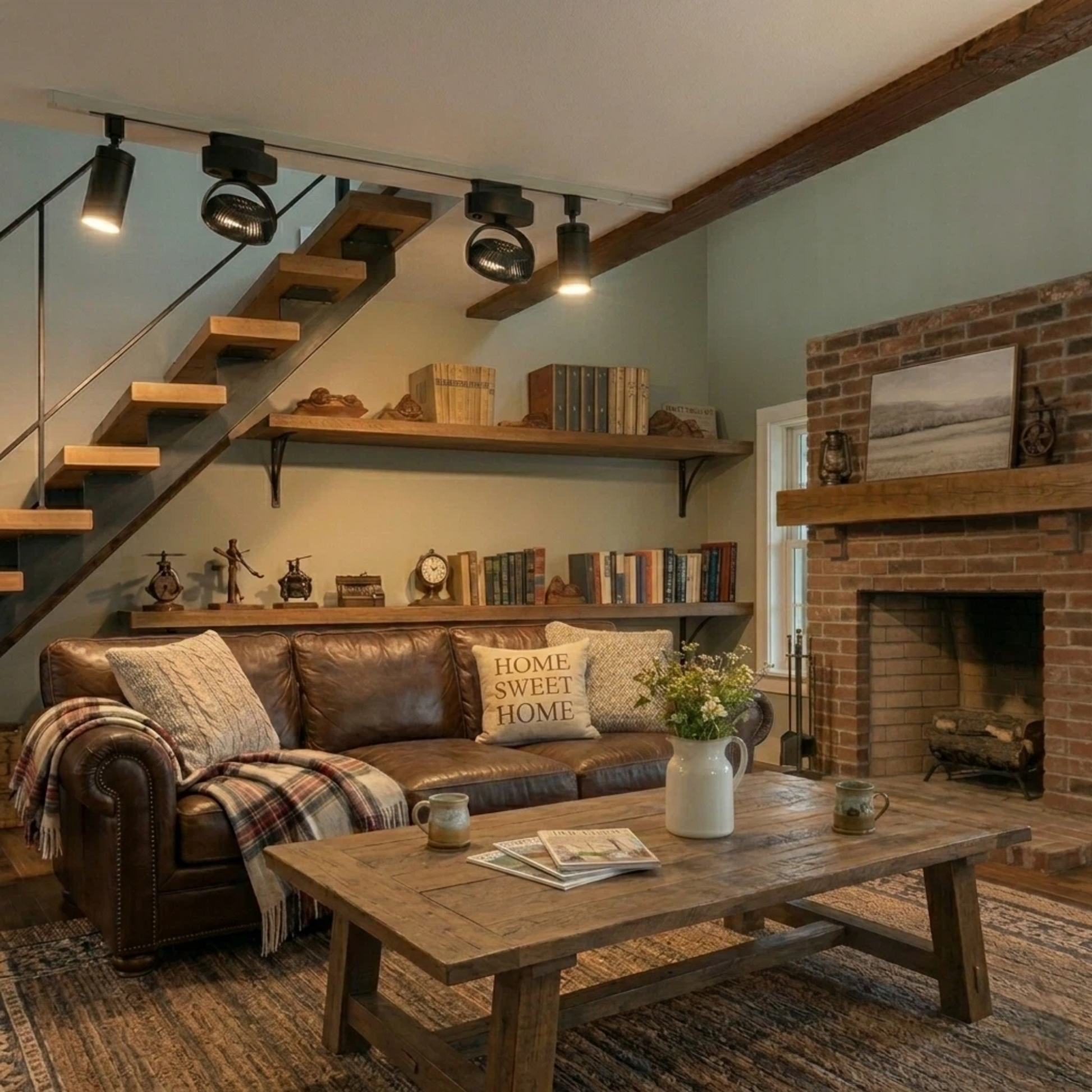 360° Adjustable H Track Rail Fan with Auto-Oscillation, Matte Black Mini Blower for Indoor Plants & Pets, Stepless Speed Control Air Circulator