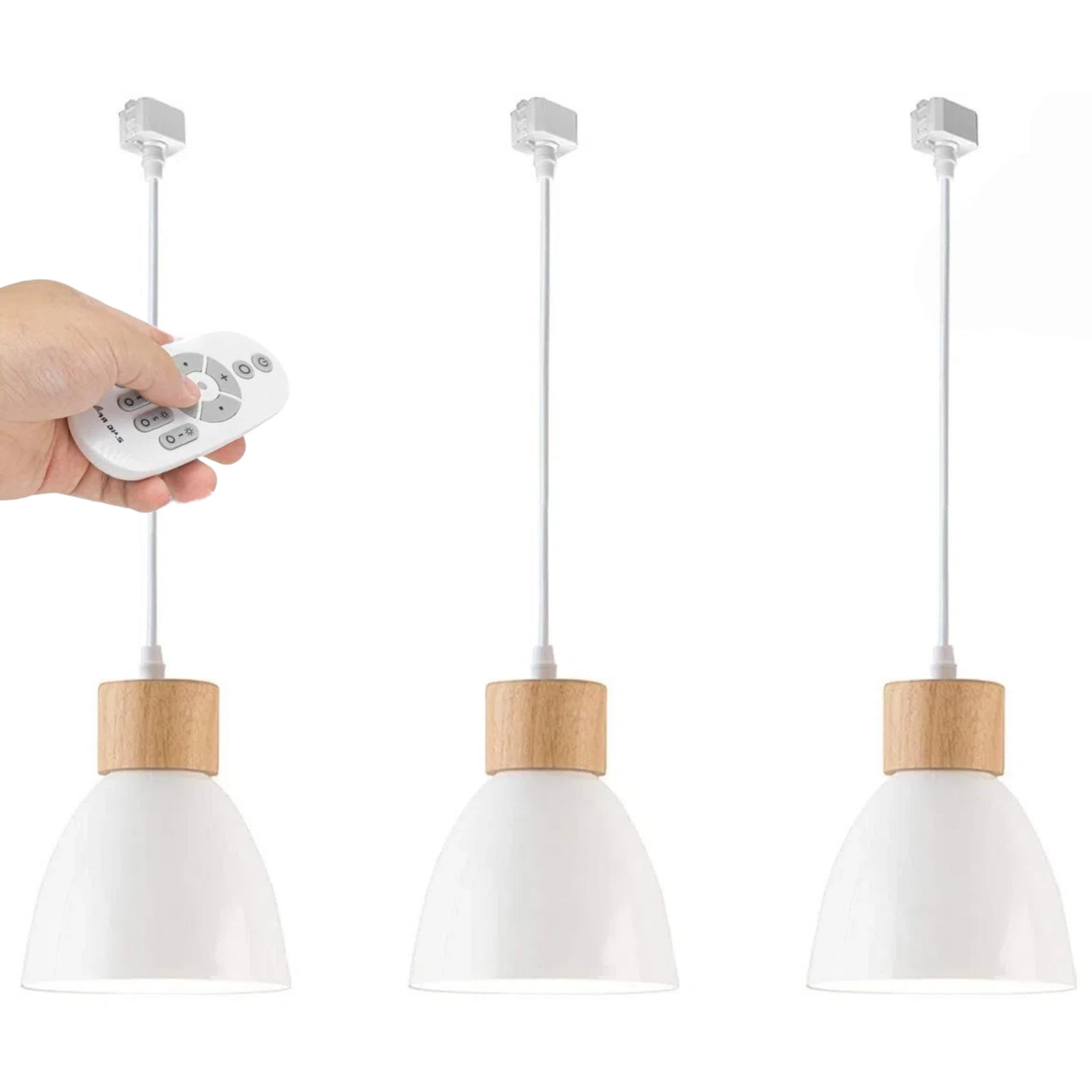 Kiven 3-Lights H-Type Track Pendant Lights, Dimmable Track Mount Pendant Lighting Fixtures White/Blue Macaron Aluminum Shade Adjustable Height