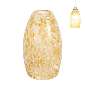 Kiven Glass Pendant Lamp Shade, φ 4.7"*H 8" Art Glass Lamp Covers, 1-Pack Oval Light Shade Replacement for Light Fixtures Replacement Pendant Light Ceiling Light DZ0506