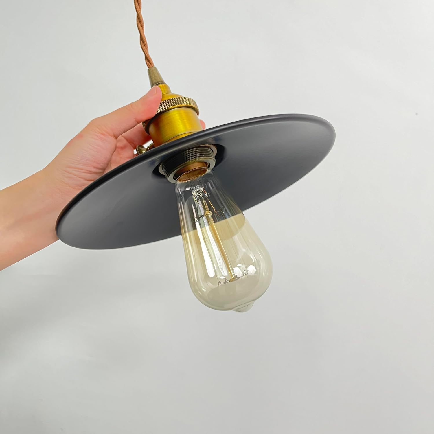 Kiven "2 - piece set" Replacement Chandelier • Bracket Lamp Shade (Light Shade Only), Retro E26, Stylish Lamp Shade, Black Shade