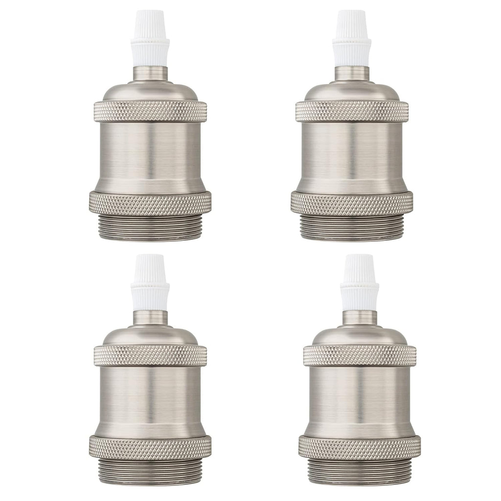 Kiven4Pcs Vintage Industrial E26 Lamp Socket with Rotated Switch Edison Retro Mini Lamp Holder for Decorative DIY Lighting Black Color