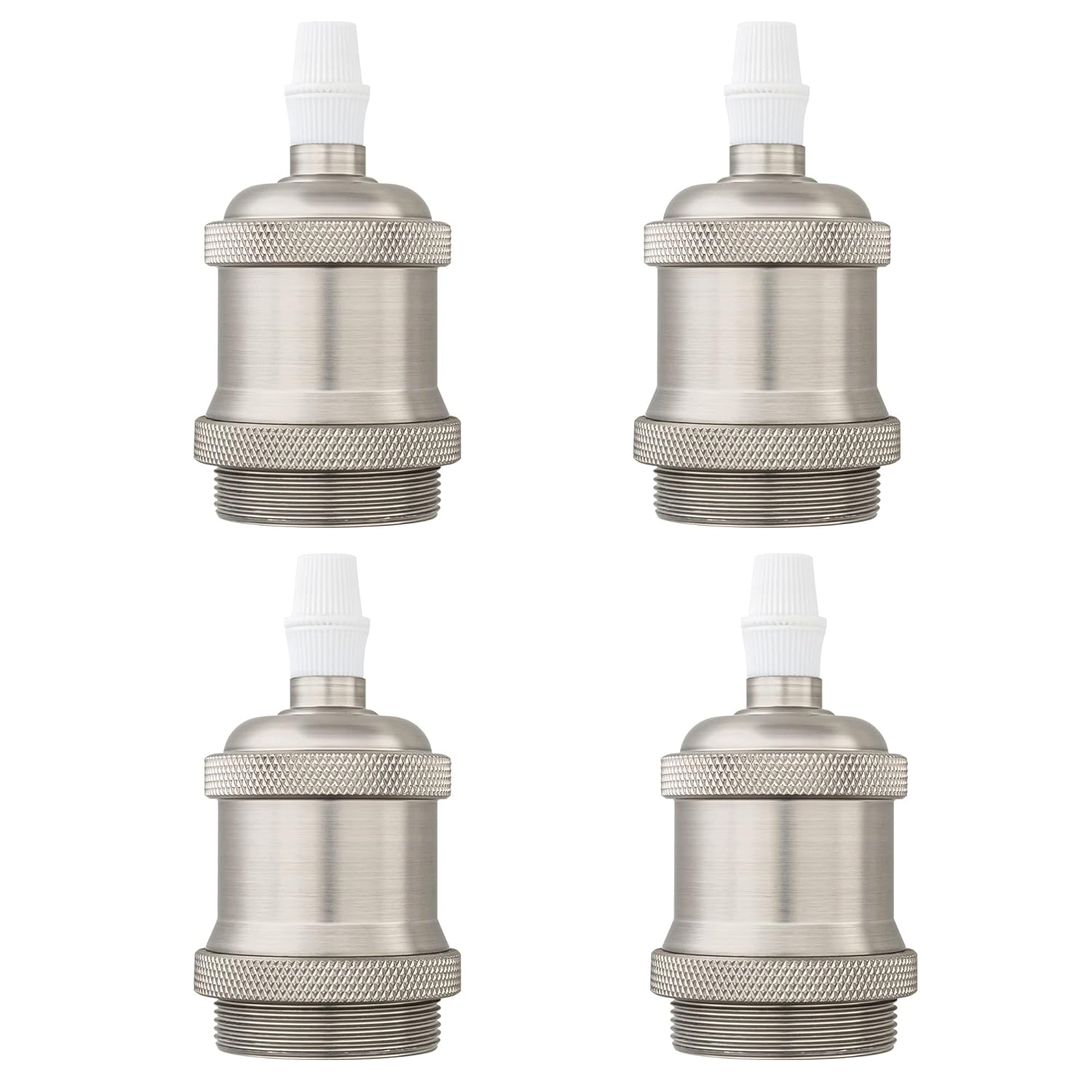 Kiven4Pcs Vintage Industrial E26 Lamp Socket with Rotated Switch Edison Retro Mini Lamp Holder for Decorative DIY Lighting Black Color