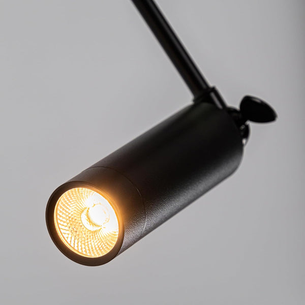 Kiven Remote Control LED L Track Lighting, Dimmable Spot Light with Adjustable Long Swing Arm, Modern Black Directional Spotlight for Accent, Gallery, and Home Decor