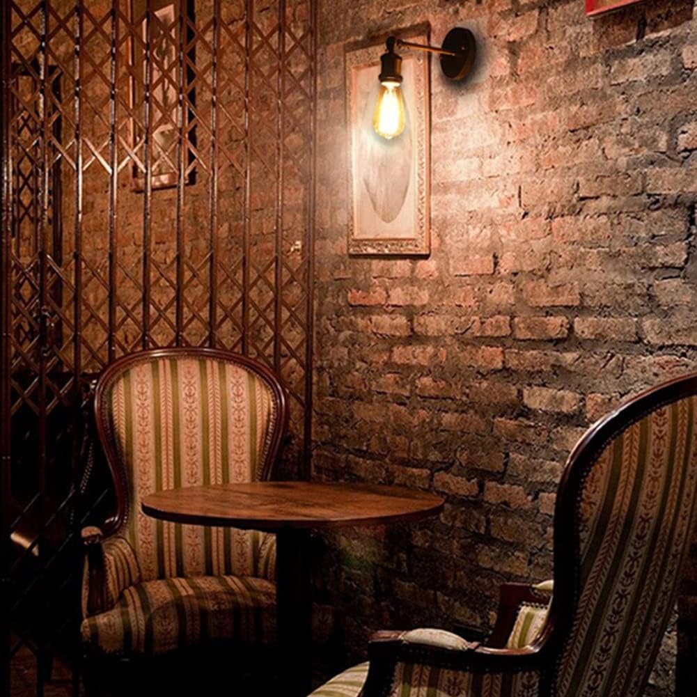 Industrial wall sconce with Edison bulb on brick wall, ideal for hallway, entrance, and balcony lighting.