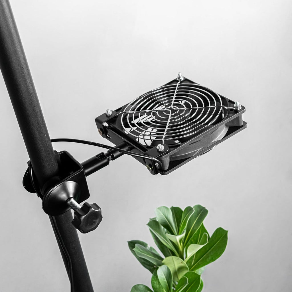Kiven Plant Growth Blower, Plant Circulator, Clip - on Type, Suitable for Rod - Shaped and Other Longitudinal Items, with USB Cable, for Warehouse Use, Foliage Plants, Prevents Root Rot, Air Circulation, Black Body