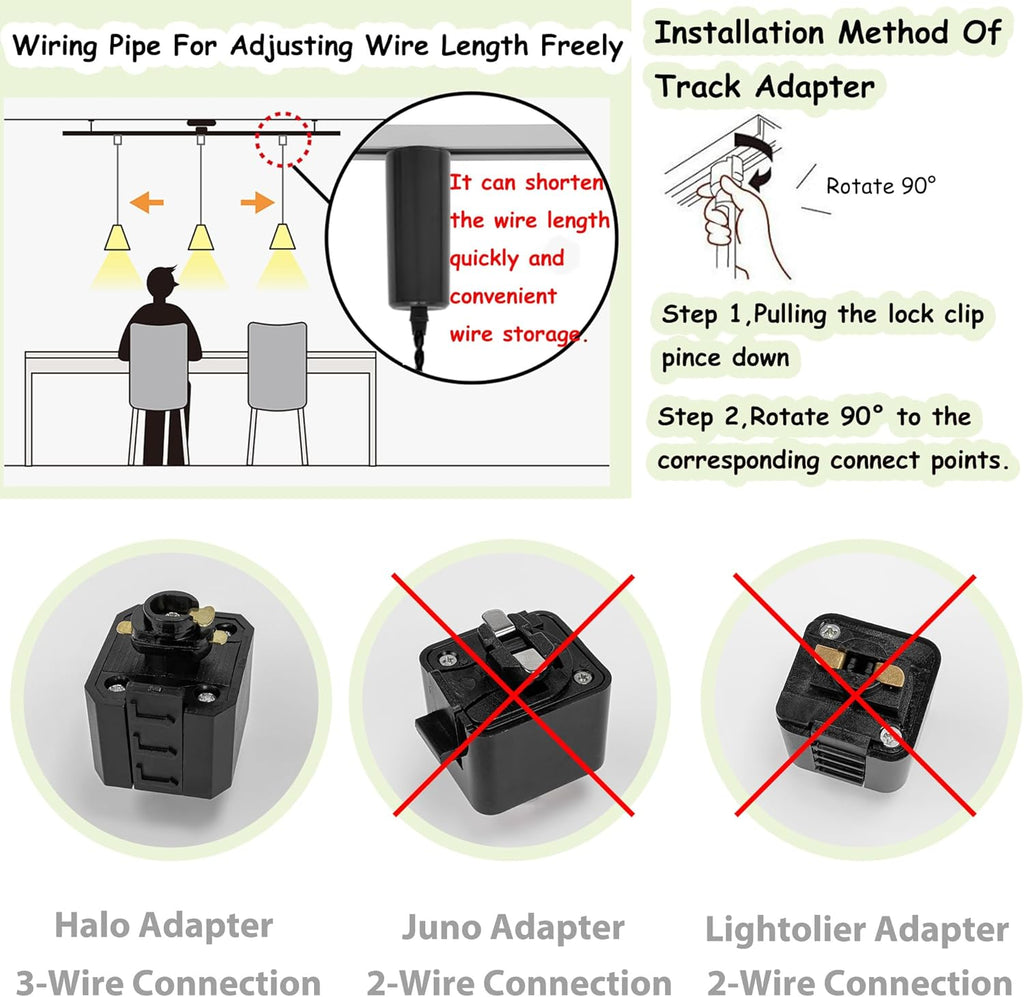 3.2ft Adjustable Cord H-Type Track Pendant Light E26 Walnut Base White Glass Ball Shade Hanging Light Vintage Decor for Kitchen Home Office 1 Pcs(No Bulb, Track)