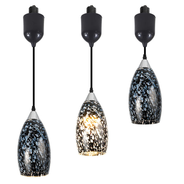 Kiven H-Type Track Lighting Pendants Adjustable Height,Modern h Track Pendant Lights with Grey Marble Glass Lampsade,Decorative Track Lighting Fixture for Kitchen Island Hallway, 3-Light
