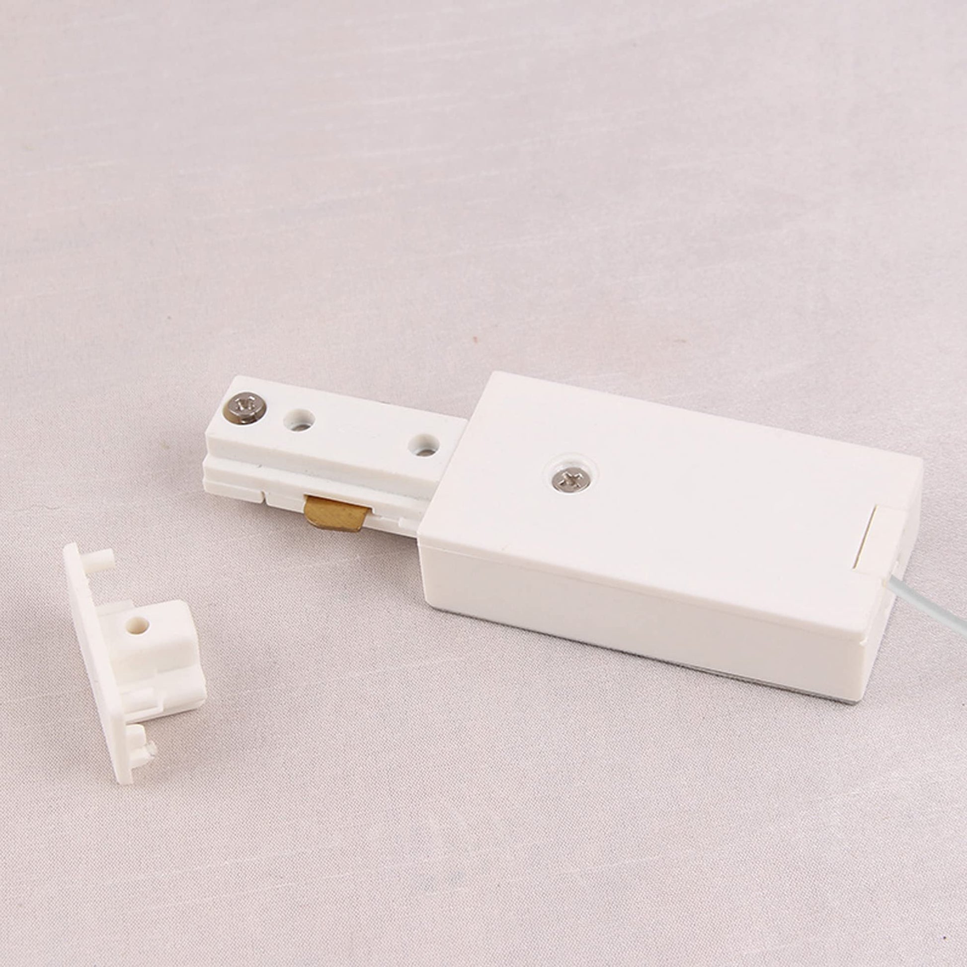 White Halo Track System live end power kit components with connector for track lighting, track lighting.