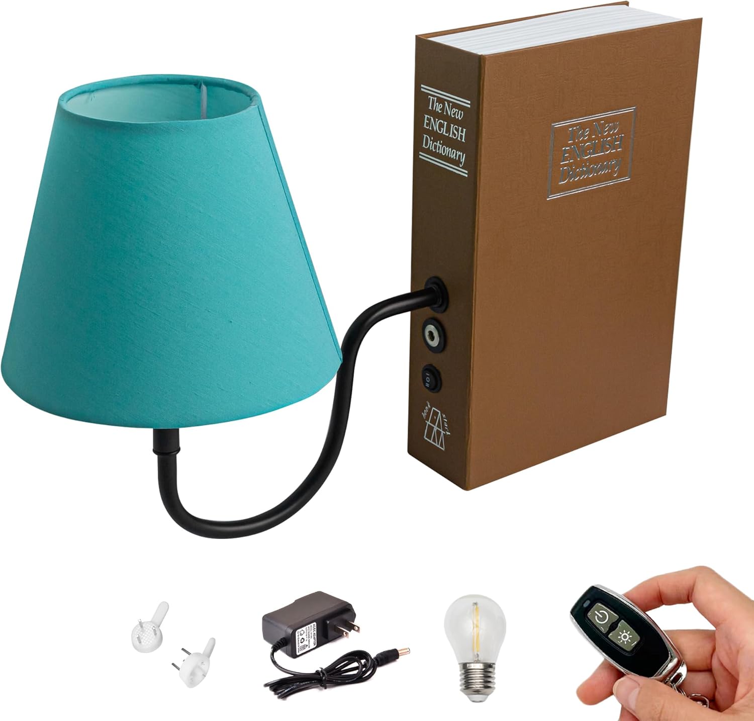 Kiven Cordless Table Lamp, Set of 2 Rechargeable Bookshelf Lamp with Gray Fabric Lampshade, Farmhouse Decorative Bookend, Cordless Lamp for Office Home Decor Bedside Bookshelf