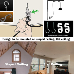 Kiven 1-Light Plug in Pendant Light,Industrial Hanging Light with 15FT Cord, Dimmable Ceiling Pendant Light for Bedroom Hallway, Gold Finish