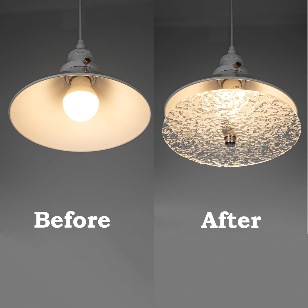 Kiven 5.9 in Round Diffuser Shade with Clip Adapter,Clear Acrylic Lamp Shade Diffusers for Pendants Light Table Lamp, Fits 6-8" Openings, 1 Pack