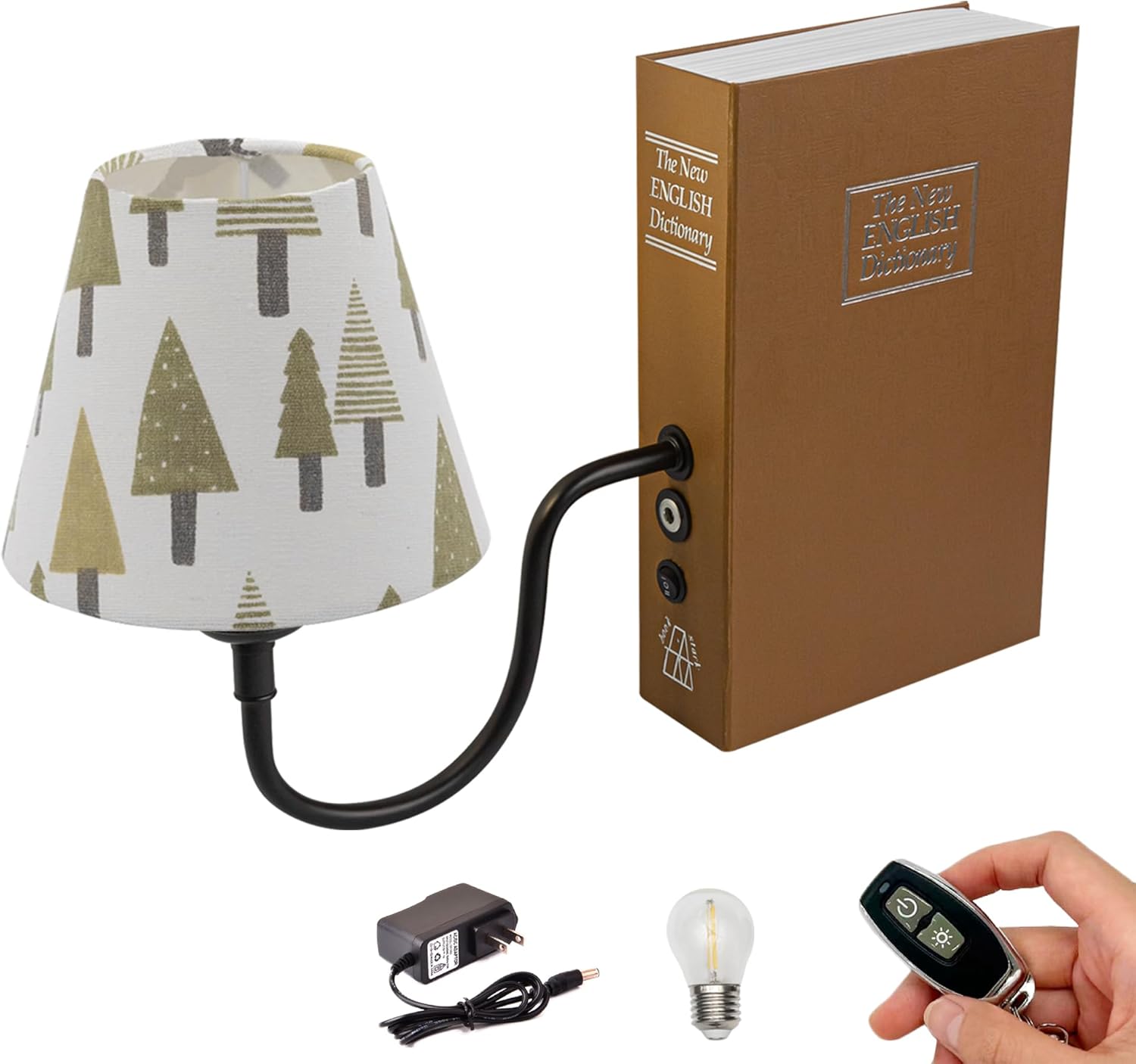 Kiven Cordless Table Lamp, Set of 2 Rechargeable Bookshelf Lamp with Gray Fabric Lampshade, Farmhouse Decorative Bookend, Cordless Lamp for Office Home Decor Bedside Bookshelf