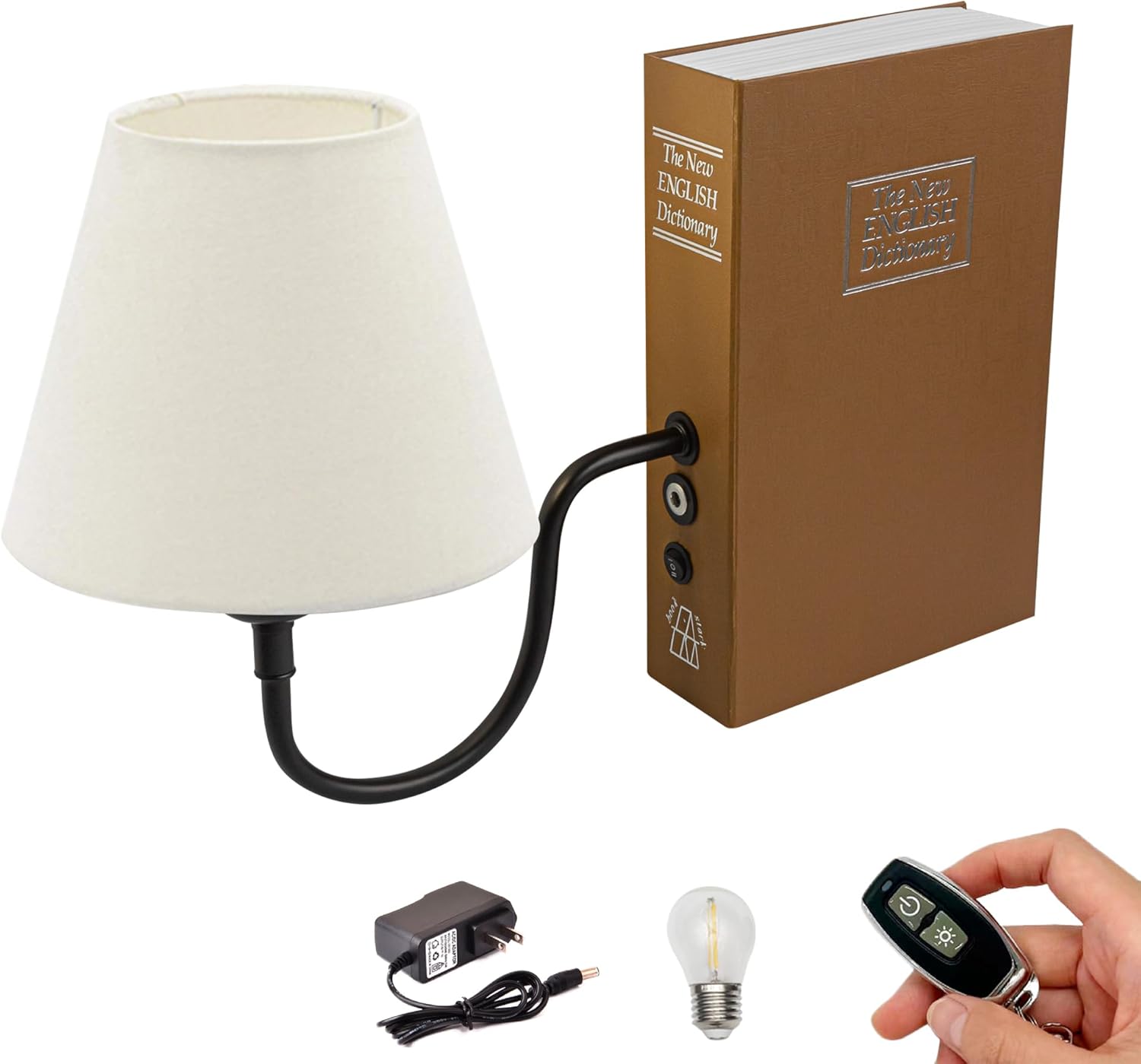 Kiven Cordless Table Lamp, Set of 2 Rechargeable Bookshelf Lamp with Gray Fabric Lampshade, Farmhouse Decorative Bookend, Cordless Lamp for Office Home Decor Bedside Bookshelf