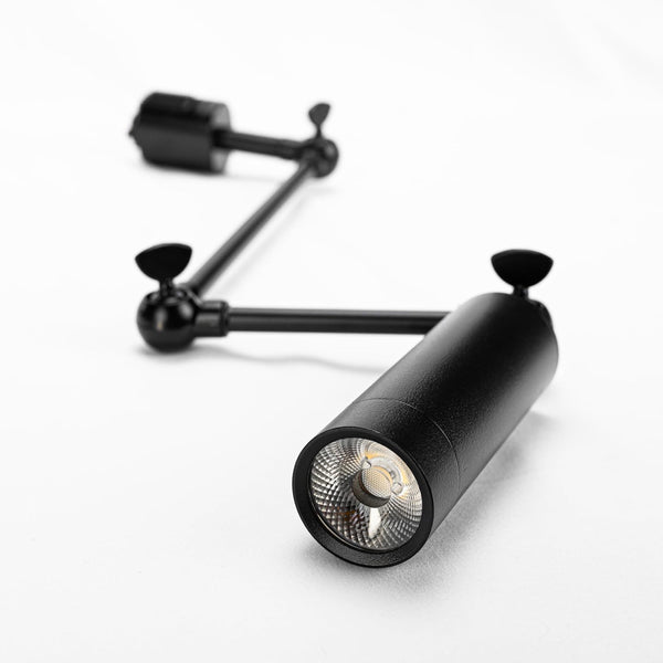 Kiven Remote Control LED L Track Lighting, Dimmable Spot Light with Adjustable Long Swing Arm, Modern Black Directional Spotlight for Accent, Gallery, and Home Decor
