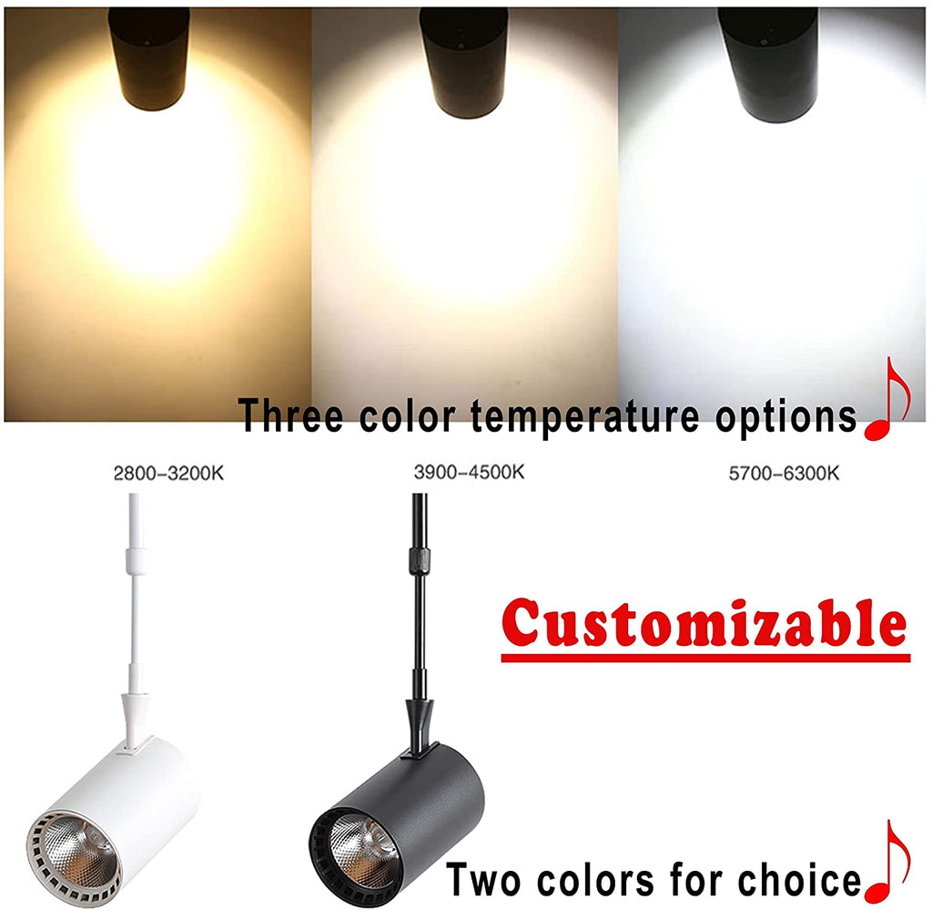 Track spotlight pendant lighting with three color temperatures and two color options, suitable for art lighting.