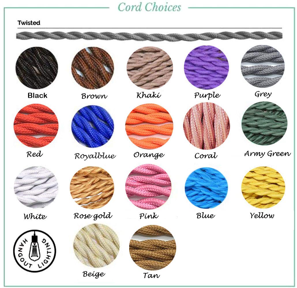 Kiven 32.8 Feet Fabric Cloth Covered Lamp Twisted Wire,18/2 Cotton Covered Electrical Antique Wire for Vintage Bulb, Pendant Light and Other Industrial Antique DIY Projects (Army Green)