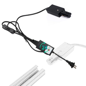 2 - pack of black Halo Track System live end power w/ smart timer (5.9ft UL), 2 19.4" black H - tracks w/ hardware, 120V, for customizable ceiling/wall track lighting