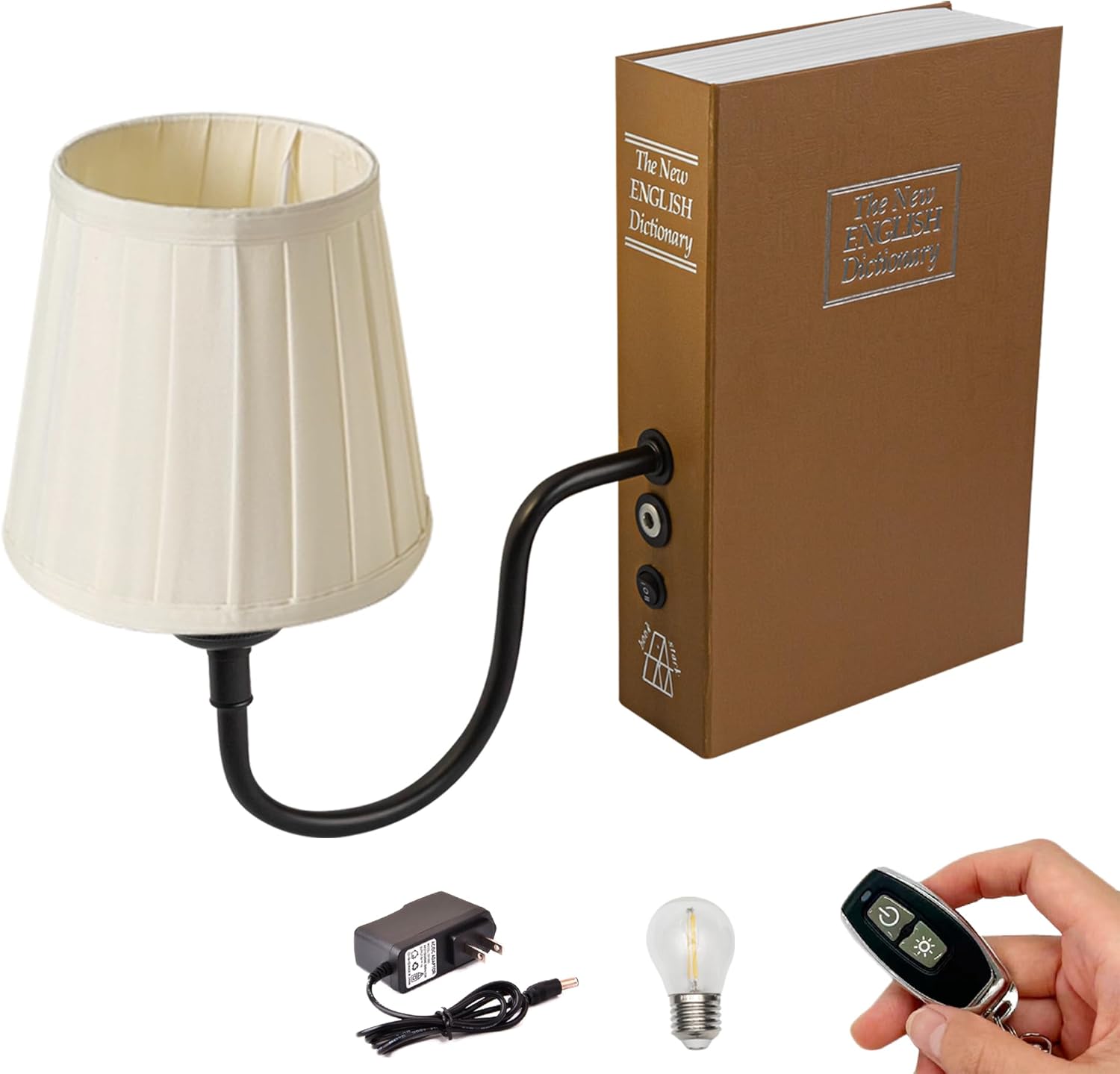 Kiven Cordless Table Lamp, 1-Light Rechargeable Bookshelf Lamp with Green Pleat Lampshade, Farmhouse Decorative Bookend, Bookcase Decoration for Office Home Decor Bedside Bookshelf