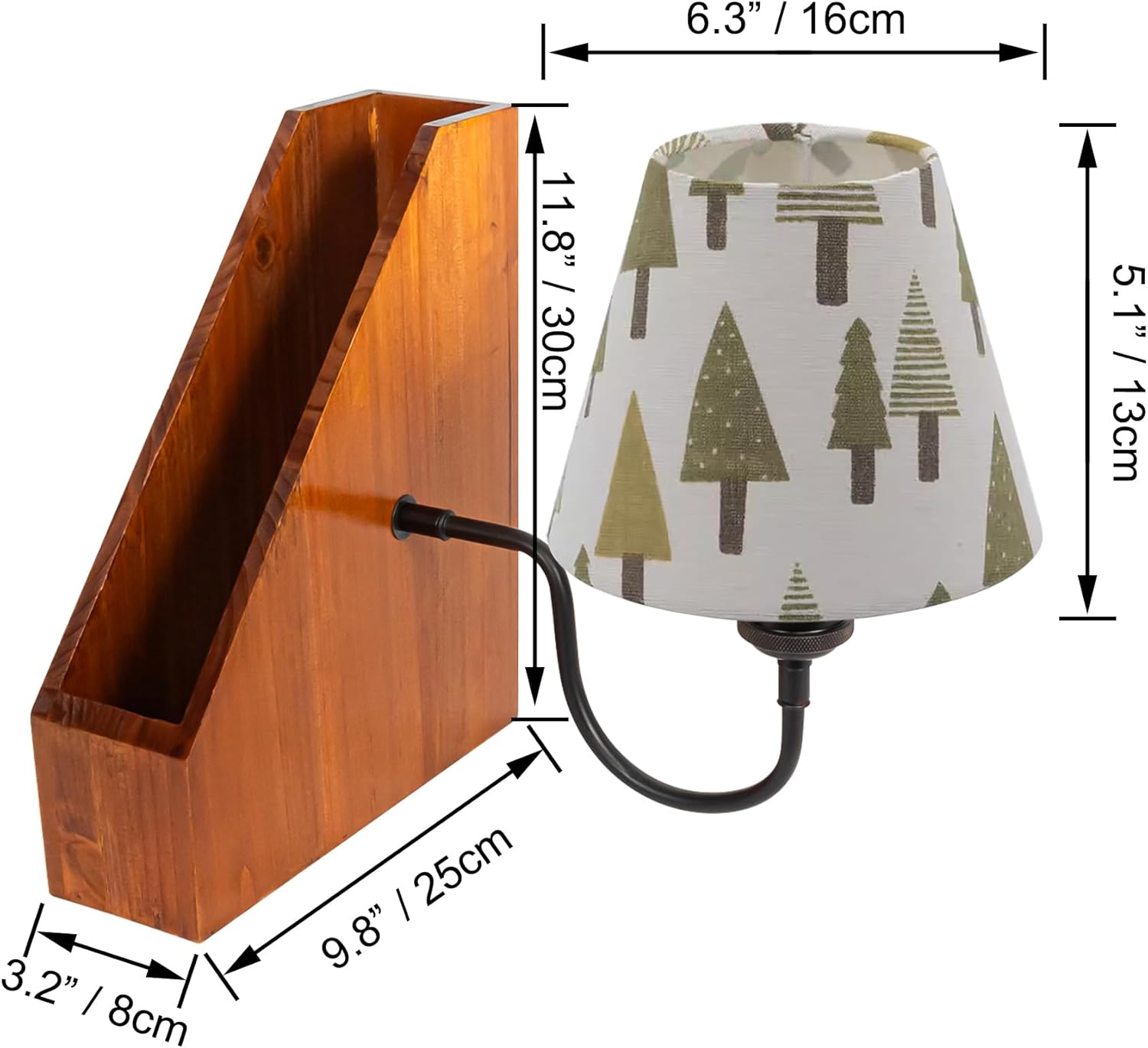 Kiven Cordless Bookshelf Lamp, Rechargeable Bookcase Lighting,Farmhouse Decorative Nightstand Storage Box with LED Light, Cordless Table Lamp for Bedside Bookshelf Cabinet DZ0031-SDS