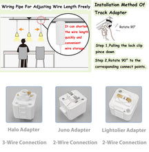 Load image into Gallery viewer, Adjusted Cable Track Lamp Wood Base Metal White Shade Modern Kitchen Pendant Lighting
