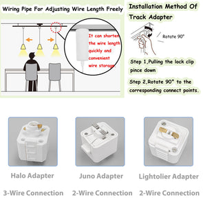 Adjusted Cable Track Lamp Wood Base Metal White Shade Modern Kitchen Pendant Lighting