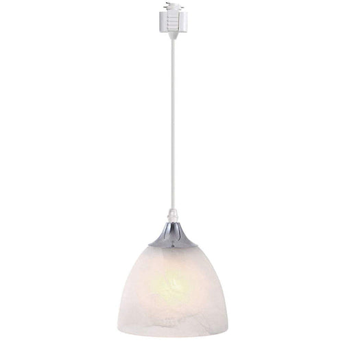 Track Pendant Lighting with Frosted White Finish Glass Shade